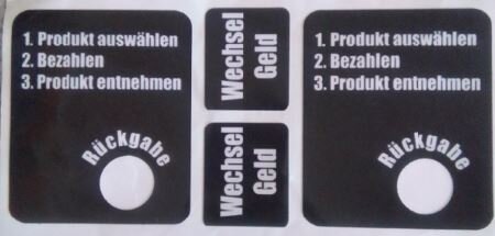 Aufkleber Geldrückgabe und Wechselgeld im Set Nr. 1