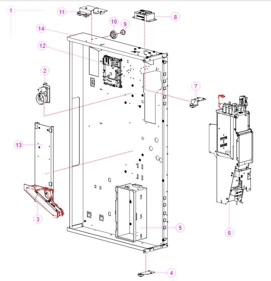 Kompletter Produktausgabekorb s. Bild Nr. 6 für alle SVE01 G-Drink Modelle